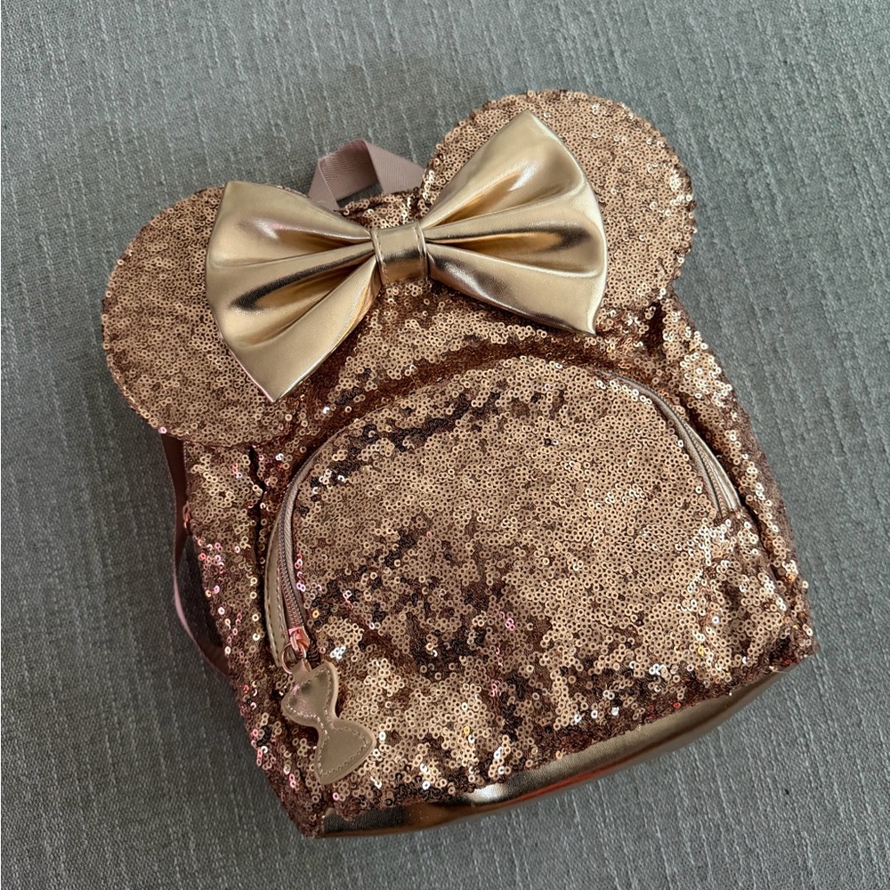 Rose Gold Minnie Sequin Backpack